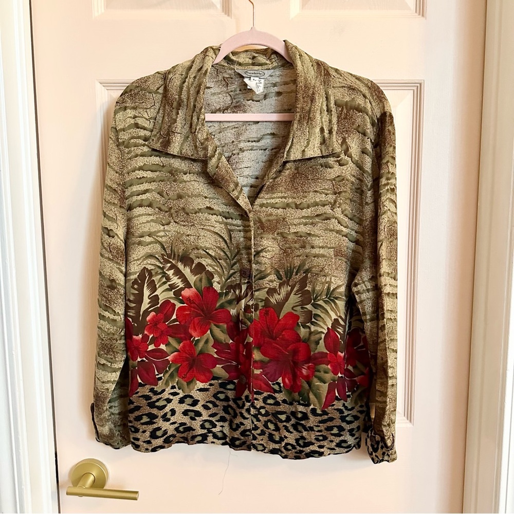 Tiger stripe stonebridge Hawaiian button up